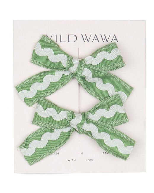 Wild Wawa Green Rickrack Clip Set