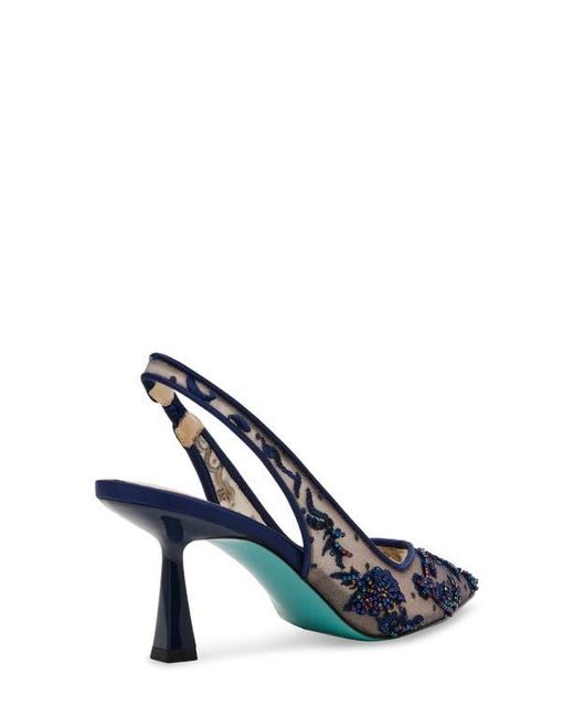 Betsey Johnson Blue Nikki Pointed Toe Slingback Pump