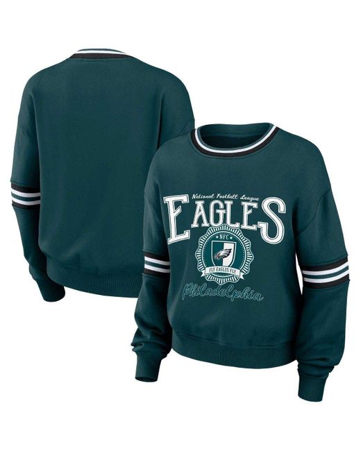 Women's WEAR By Erin Andrews White/Gray Philadelphia Eagles Knit Colorblock  Sweater