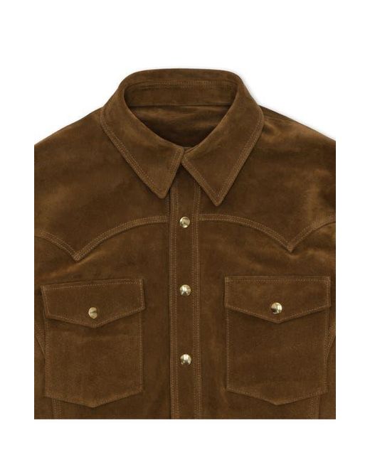 Fortela Brown Suede Western Jacket for men