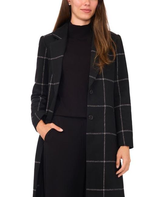 Halogen® Black Windowpane Check Longline Jacket