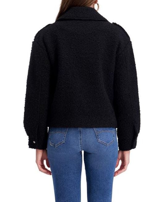 Kensie Black Bouclé Moto Jacket