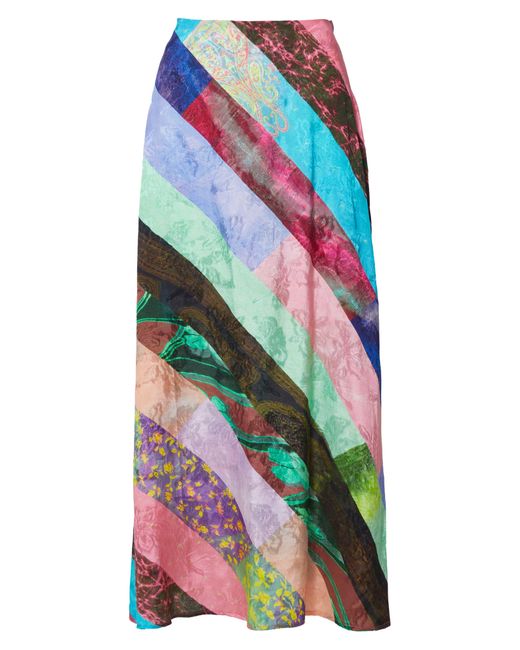 Nasty Gal Multicolor Patchwork Print Satin Maxi Skirt