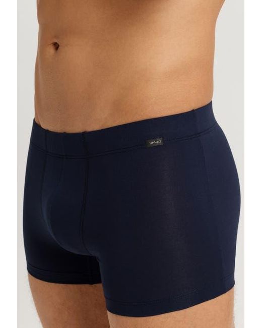 Hanro Blue Cotton Essentials 2-Pack Cotton Boxer Briefs With Covered Waistband for men