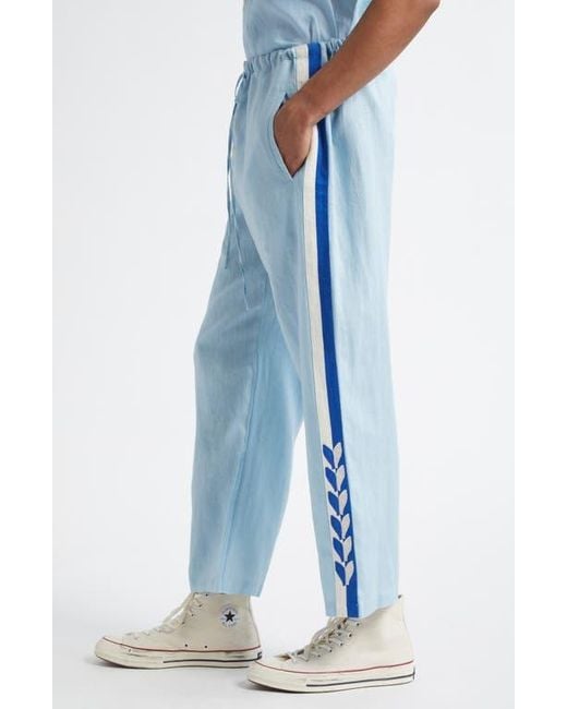 Bode Blue Seedling Stripe Pajama Pants for men