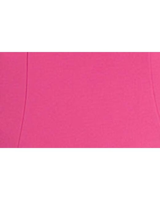Badgley Mischka Pink Asymmetric Ruffle Hem Sleeveless Dress