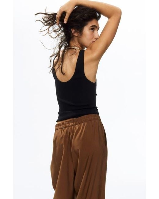 H&M Brown Barrel Drawstring Trousers