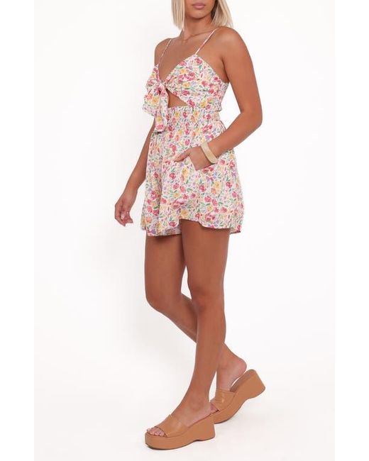 Petal & Pup Red Jessie Floral Print Tie Front Romper