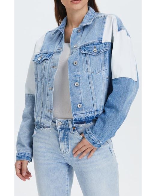 Bayeas Blue Patchwork Denim Jacket