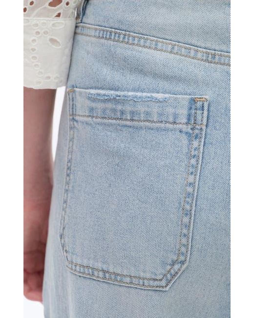 Bayeas Blue Utility Super High Waist Crop Barrel Jeans