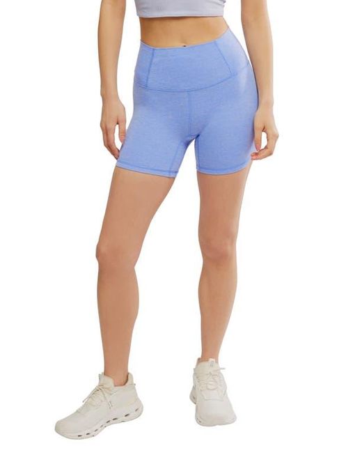 Free People Blue Fp Movement Never Better Heathered Bike Shorts
