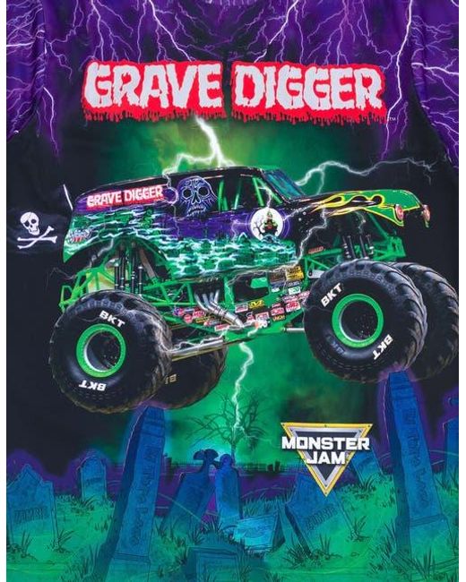 MONSTER JAM Purple Graphic T-Shirt for men