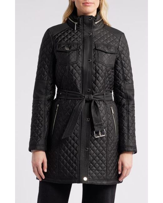 【500円引きクーポン】 Michael Kors Belted Diamond Quilted Jacket With Stowaway ジャケット・アウター