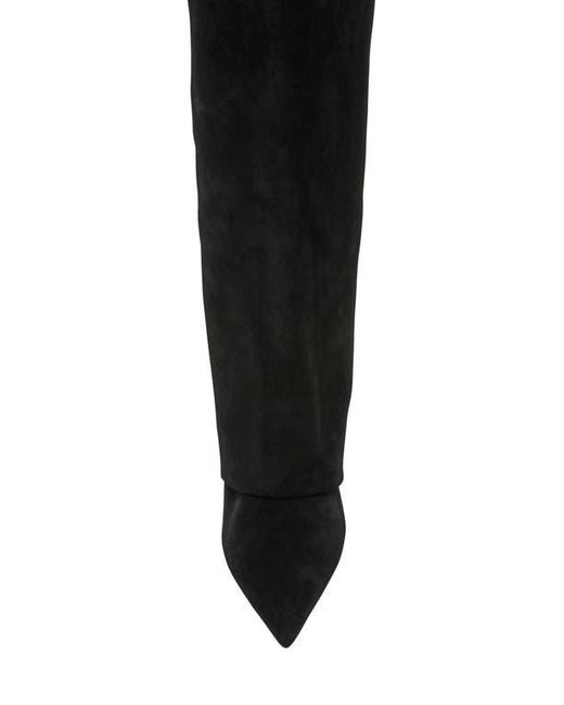 Steve Madden Black Luca Kitten Heel Knee High Boot
