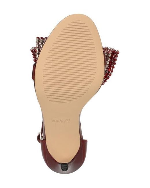 Nine West Red Tansie Ankle Strap Sandal