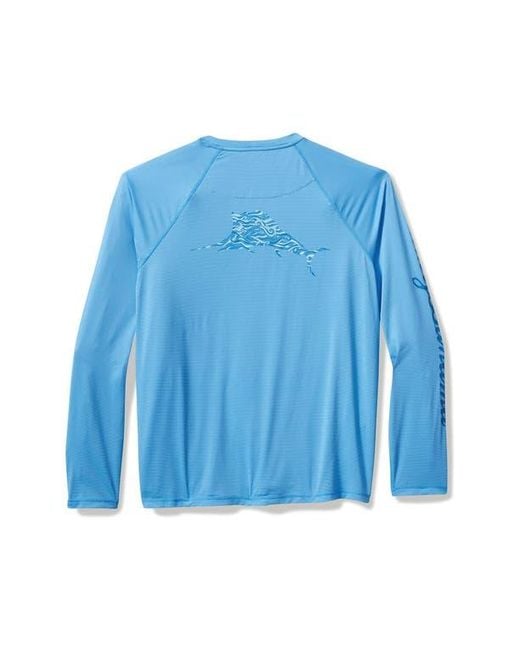 Tommy Bahama Blue Chill Time Surf Islandzone Long Sleeve Rashguard for men