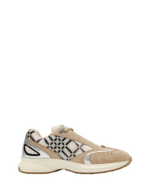 Burberry White Eclipse Mixed Media Sneaker for men