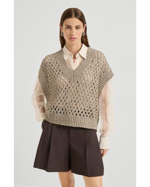 Brunello Cucinelli Multicolor Dazzling Net Sweater