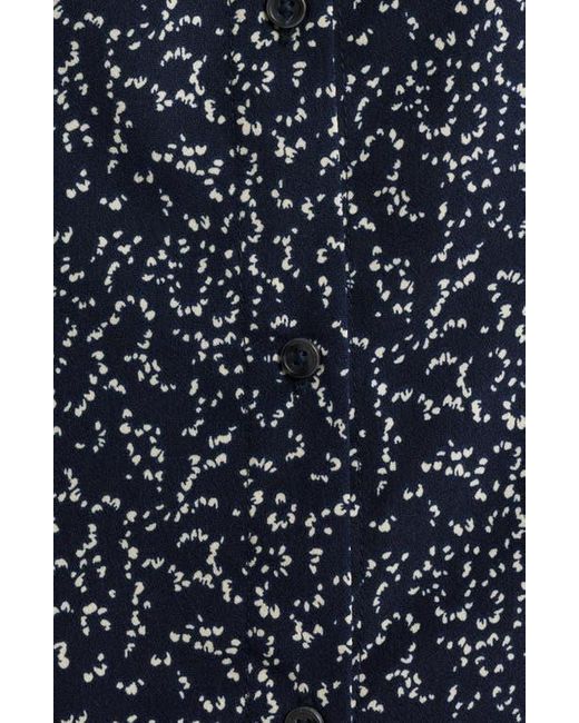 Bobeau Blue Print Button-Up Vest