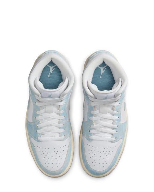 Nike Blue Air 1 Mid Se Velvet Basketball Sneaker
