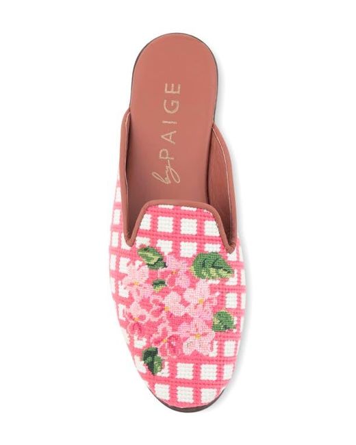 PAIGE Pink Needlepoint Hydrangea Mule