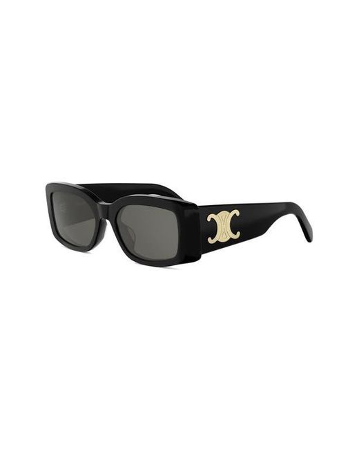 Céline Black Triomphe 53Mm Rectangular Sunglasses
