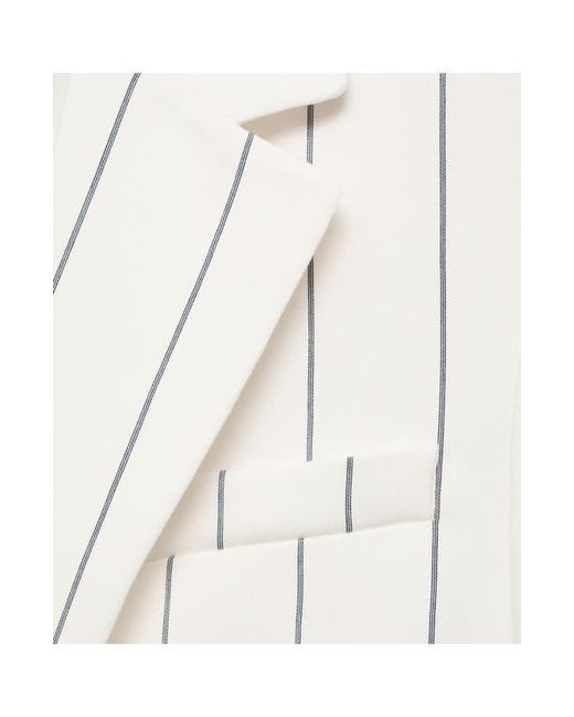 Mango White Pinstripe Suit Jacket