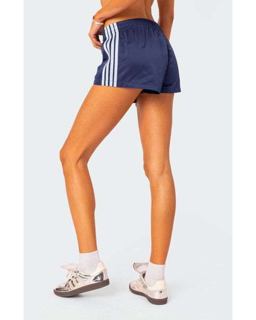 Edikted Blue Nikki Stripe Nylon Shorts