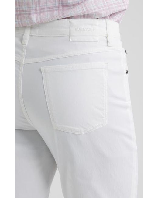 Bugatchi White Stretch Cotton Pants for men
