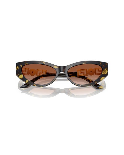 Versace Brown Bright Greca 56mm Gradient Cat Eye Sunglasses