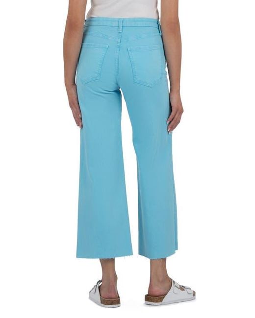 Kut From The Kloth Blue Meg Fab Ab Raw Hem High Waist Ankle Wide Leg Jeans