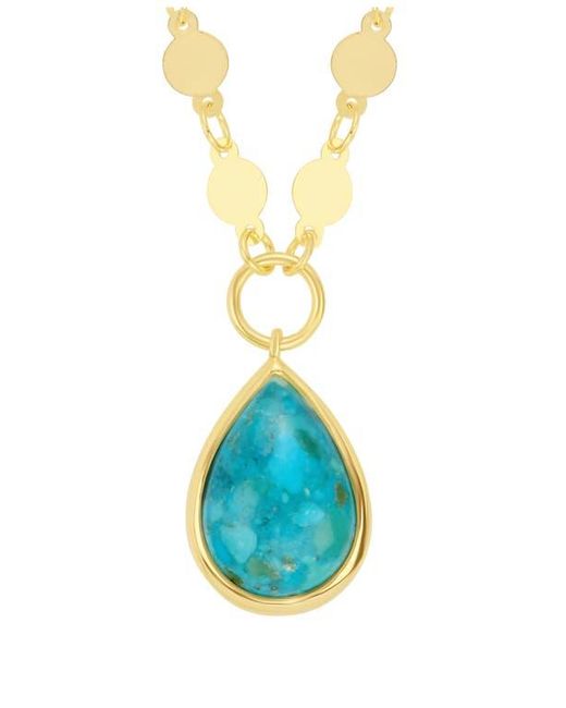 ATHRA LUXE Blue Flat Disc Pendant Necklace