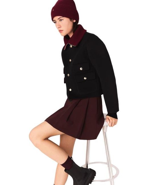 Maje Red Reversible Double-Faced Jacket