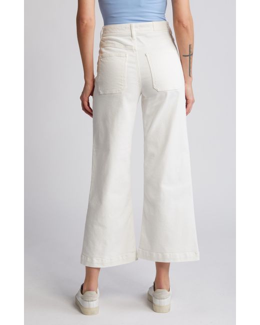 Mavi White Paloma Marine Patch Pocket High Waist Wide Leg Jeans