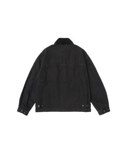 vowels Black Cord Collared Zip-Up Jacket for men