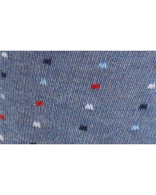 Nordstrom Blue Mini Dot Cotton Blend Dress Socks for men