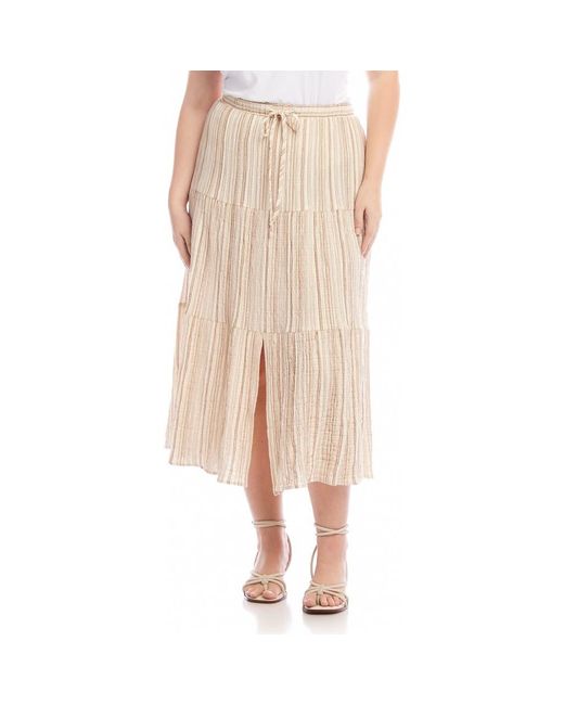 Karen Kane Natural Textured Midi Skirt