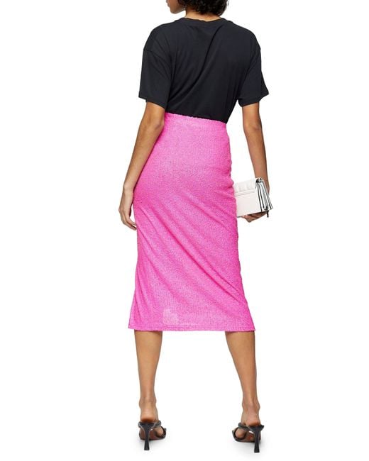 Neon hot top pink pencil skirt