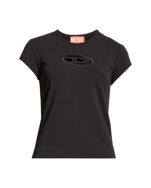 DIESEL Black Diesel T-angie Embroidered Logo Cutout T-shirt