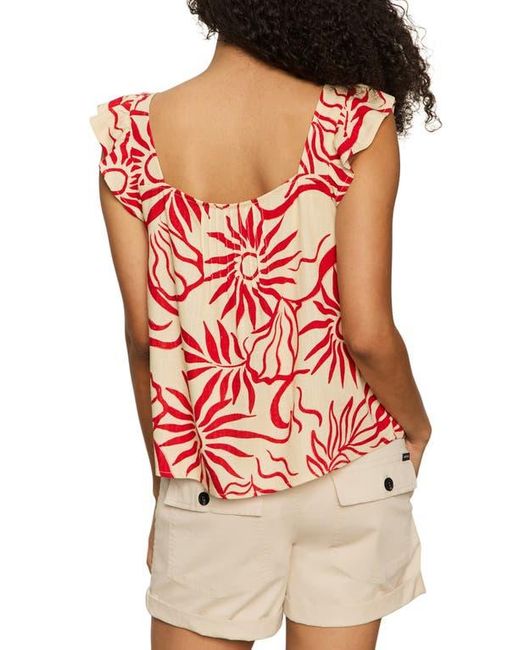 Sanctuary Red The Time Off Flutter Sleeve Button-Up Top