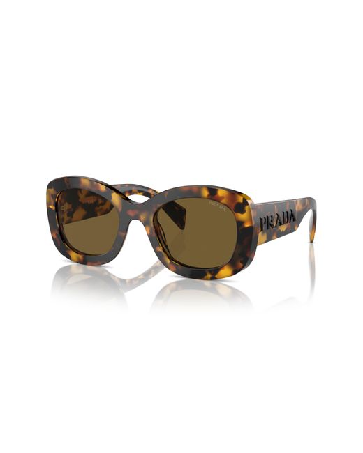 Prada Brown 55mm Oval Sunglasses for men