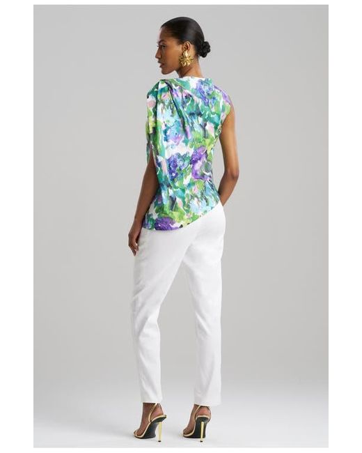 Natori Blue Ayame Origami Top