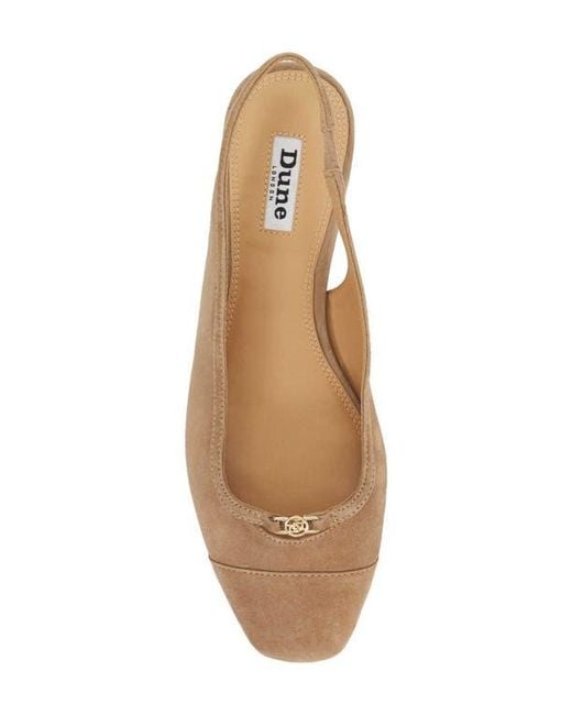 Dune Natural Hanna Slingback Cap Toe Flat