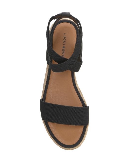 Lucky Brand Black Thimba Ankle Wrap Espadrille Sandal