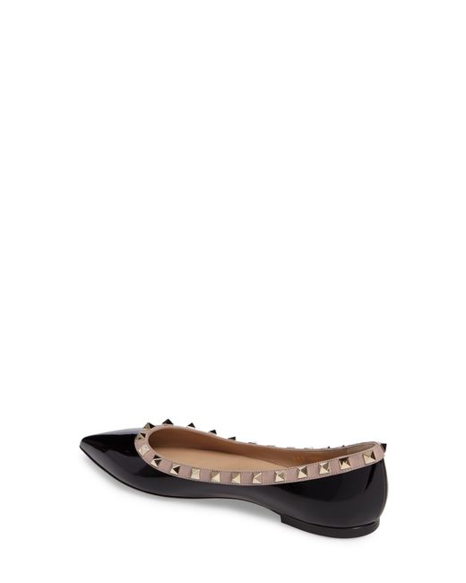 valentino rockstud ballerina flats black