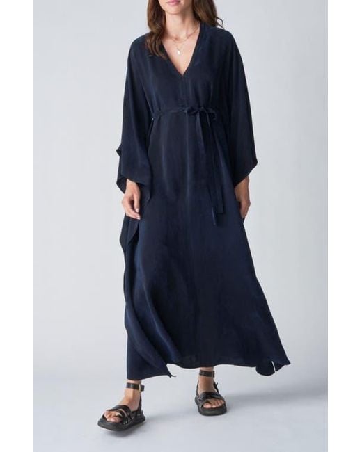 ocean + main Blue Belted Caftan