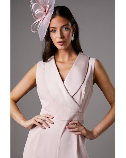 Coast Pink Crepe V-Neck Wrap Wide Leg Jumpsuit