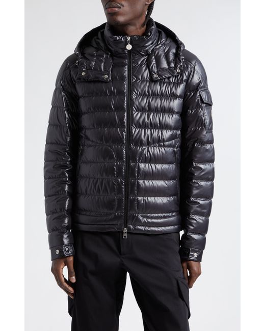 Moncler Black Lauros Recycled Polyester Down Jacket for men