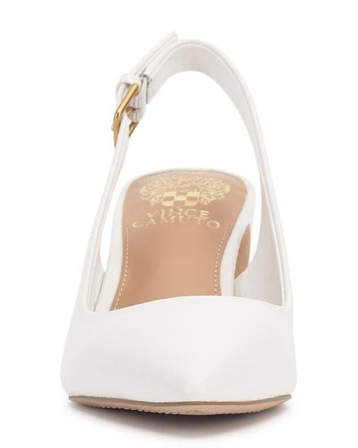 Vince Camuto White Hamden Pointed Toe Slingback Pump