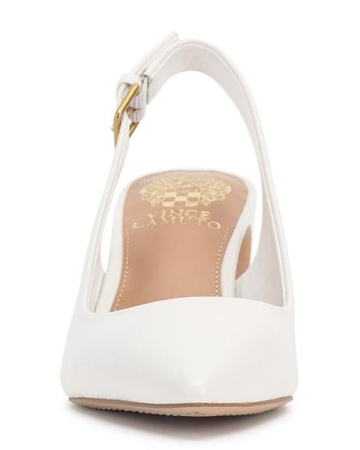 Vince Camuto White Hamden Pointed Toe Slingback Pump